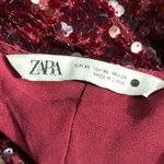ZARA Limited Edition Long Sparkly Sequin Burgundy Dress Photo 11