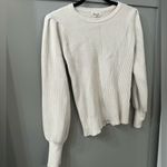 &merci &Merci White Sweater Puff Sleeve Crewneck Pullover Size Small Photo 2