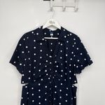 Old Navy  Blue Polka Dot Button Front Dress Cotton Classic Cutouts Size XL Photo 1