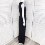 Calvin Klein Gold Button Tab Shoulders Belted Wide Leg Jumpsuit Black 6 Photo 3