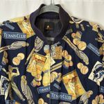 Liz Sport Vintage Jacket Size Medium Navy Full Zip Tennis Windbreaker Cotton Blue Photo 1