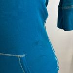 Vintage Ribbed Hoodie Top Y2K 2000s Glam Indie Sleaze Blue Small Photo 2