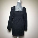 Free People  Black Eyelet Longsleeve Dress Photo 7