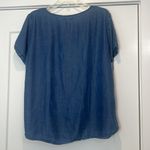 LC Lauren Conrad Indigo cuffed Short Sleeve Top size large. Photo 5