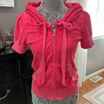 Juicy Couture  Y2K Pink Terry Short Sleeve Zip Hoodie Medium Paris Hilton Classic Photo 1
