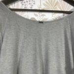 St. John Women's Gray Tunic Top M 3/4 Sleeve Silk Hem Ruched Side Asymmetrical Photo 8