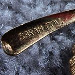 Sarah Coventry Gold Color Metal Leaf Shape Jewelry Pin Brooch Faux Pearl Accent Photo 2