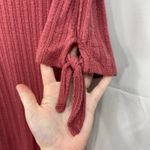 Ava & Viv  women's mauve pink raspberry knit tie sleeve‎ casual relaxed shirt 1X Photo 1