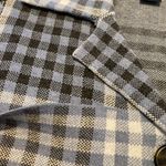 Rachel Roy  Button Plaid Tartan Stretchy Boxy Knit Jacket Pale Silver Blue Gray L Photo 6