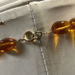 Natural Baltic Amber Women’s Necklace Strung on 12k Gold Chain Orange Photo 7