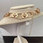 Chunky Oval Link Chain Necklace Rose Gold Textured Statement Choker jewelry Photo 8