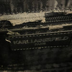 Karl Lagerfeld  Black Velvet Rose Pattern Shoulder Bag Photo 13