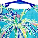Lilly Pulitzer Size XXS Top Blouse Sleeveless Colorful Turtles Palm Trees Photo 4