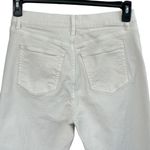 Loft SZ 27/4 Straight Crop Jeans High-Rise Frayed Hems Zip-Fly Stretch Beige Photo 3