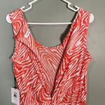 Calvin Klein CALVIN Klein Drawstring Sleeveless Jumpsuit Orange size 8 NWT zebra print Photo 5
