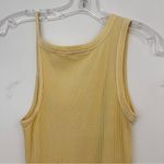 JOHN ELLIOTT Pollen Butter Yellow Cotton Rib Asymmetrical Cami Dress Photo 8