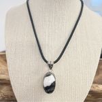 925 Sterling Silver White buffalo Turquoise Necklace Womens Gemstone Jewelry Black Photo 3