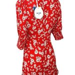 Rixo NWT Red Daisy Floral Plunging V Photo 1