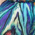 Bebe 2B  Strapless Sweetheart Peacock Hi-Lo Dress Sz S Photo 9