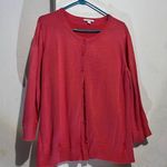 New York And Company  sweater Soft red cardigan with 3/4 sleeves button front XL Photo 0