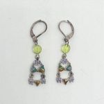 Vintage Y2K Summer Beach Colorful Bikini Dangle Earrings Silver Tone Photo 0