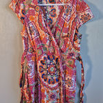 Tommy Hilfiger  Multicolor Paisley Print Wrap Dress Short Sleeve Cotton Blend‎ Photo 0