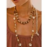 Free People NWOT  Isabella Bohemian Natural Wood Necklace Photo 4