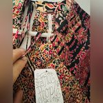 Free People  Stevie Printed Tunic, Black Combo, indie aesthetic ,hippie Med size Photo 10