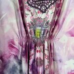 World Unity Dress 1X Plus Purple Tie Dye Boho Fairy Sharkbite Crochet Paisley Pink Photo 5