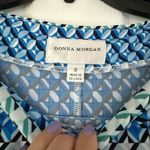 Donna Morgan Blue Diamond Geometric Dress Size 8 Stretch Career Church Wedding Photo 3
