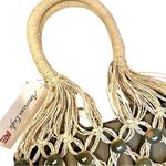 American Eagle  Woven Purse Handbag Women's‎ 16" x 20" Tan Boho Western Hippie Photo 2