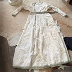 Handmade Winter wonderland ivory Long Sleeve Dress with Green beaded Accents Size undefined Photo 14