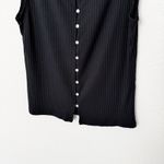 Abercrombie & Fitch [] Black Wide Rib Knit Button-Through Slash Top Size Small S Photo 5