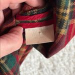 Breeches Women's 100% Wool, Full Zip Red Plaid Fringe Shacket, Size Medium Photo 5