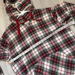 L.L.Bean Hoodie flannel sweatshirt womens Red medium plaid lightweight outdoor Photo 2