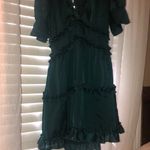 Emerald Green Silky Dress Photo 5