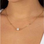 Anthropologie Adina Eden Pearl Ball Chain Necklace Photo 0