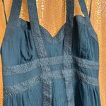 Armani Exchange  100% Silk Dark Teal Halter Cocktail Mini Dress Size 8 Photo 2