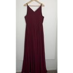Dress the Population Burgundy Alicia Mixed Media Midi Dress Photo 10