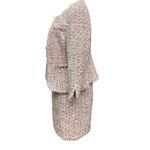 White House | Black Market Women's Tweed Fringe Pencil Skirt Pink Classic Size 2 Photo 4
