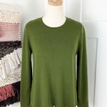 COS  Green Scallop Hem 100% Wool Crew Neck Sweater Sz M Photo 1