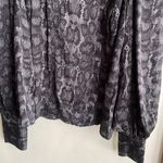 ANINE BING Renee Silk Python Print Blouse in Charcol Photo 11