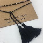 Madewell New  Black Beadstrand Wrap Bracelet Fringe Photo 3
