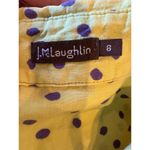 J. McLaughlin  Shirt Women 8 Yellow Purple Polka Dot Cotton‎ Collared Button Down Photo 8