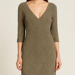 Alice + Olivia  Dress Womens Small Gray Beaded Silk Mini V Neck Fringe Party Photo 0