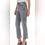 Fidelity Denim Juniper Crop Flare Jeans in Surfire Gray Raw Hem Size 29 Photo 1