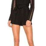Stylestalker  Romper‎ Women Medium Black Venice Eyelet Plunge Neck Tie Waist Goth Photo 0
