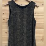 Vintage Molly Malloy Size Medium Stretchy Snakeskin High Neck Tank Maxi Dress Black Photo 1