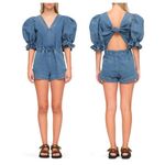 SEA New York Dagmar Denim Puff Romper (0) Photo 1