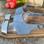 Aquatalia By Marvin K. Whistler Blue Leather Sandals Sz 9 Photo 0